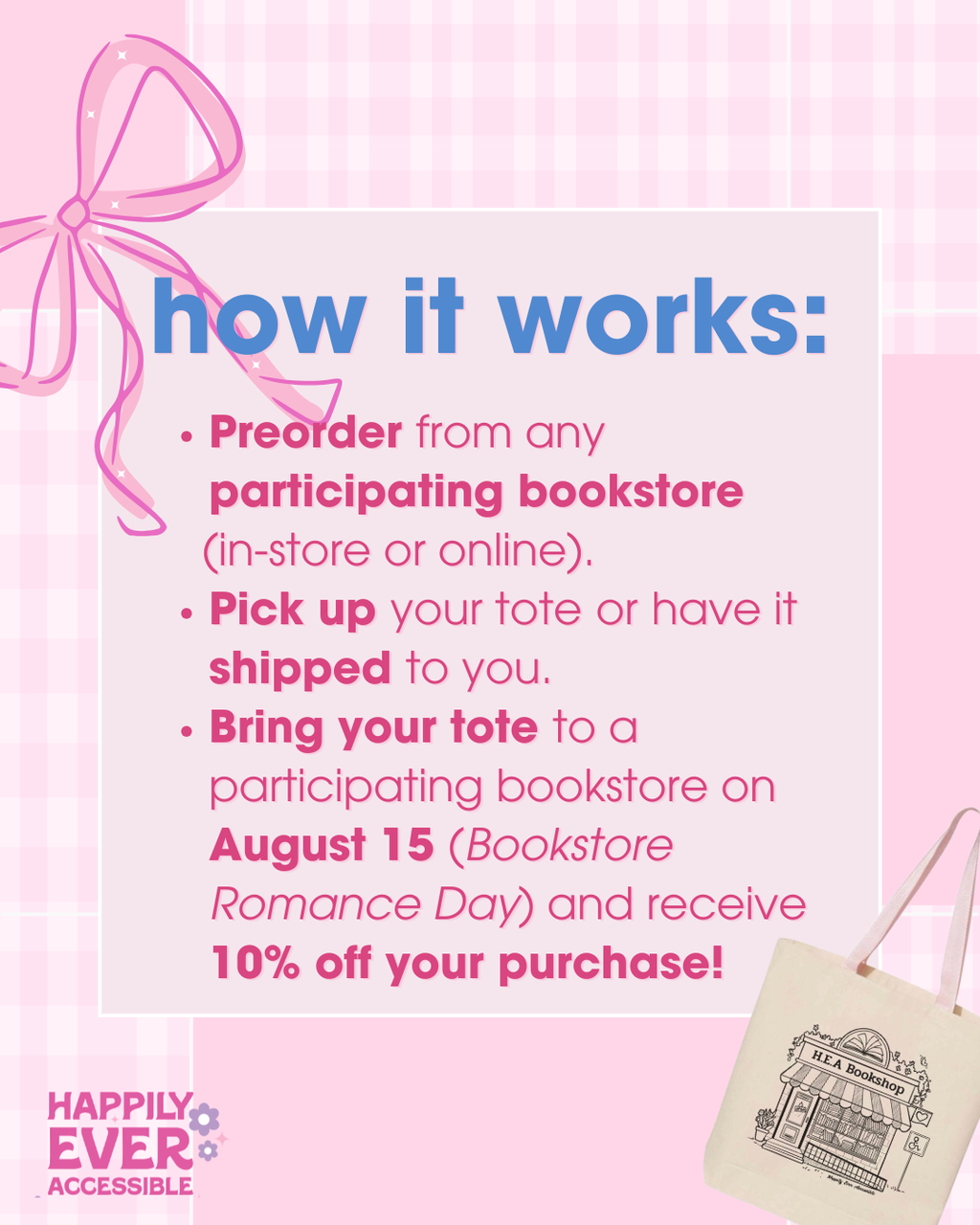 HEA Bookstore Tote Pre-Order