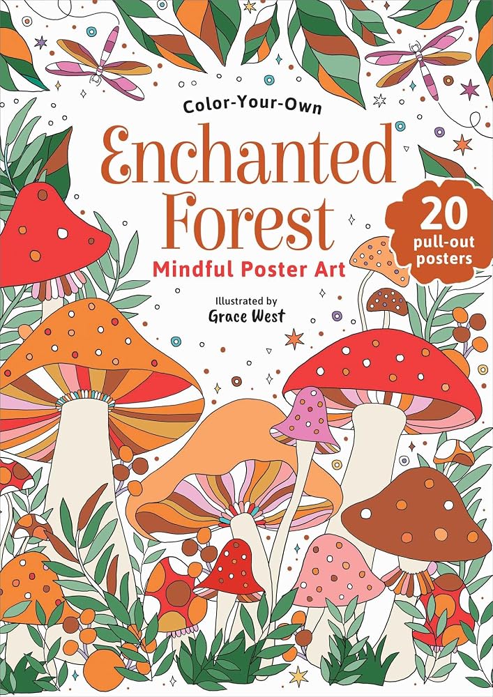 Enchanted Forest: Color-Your-Own Mindful Poster Art cover image